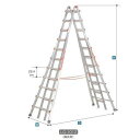 最大サイズは6メートルを超える！世界最大級の伸縮式脚立。 最大サイズは6メートルを超える！世界最大級の脚立。90度ポジションで壁面作業もOK。足場を組まずに高所作業が可能に。 仕様 全高：2.47〜4.47m 有効段高さ：1.76〜3.76m 設置寸法 全幅　/　奥行：94 / 177〜33cm 収納寸法：265×94×21cm 質量：29.9kg関連商品ハセガワ アルミ合金製伸縮式長尺専用脚立 LG10110...ハセガワ アルミ合金製専用脚立 TAK型 6段 TAK18C...178,000円72,000円ハセガワ アルミ合金製伸縮式長尺専用脚立 LG10121...ピカ 専用脚立スーパージョブJOB型 12尺 JOB-360E 604...198,000円150,000円ハセガワ アルミ合金製専用脚立 TAK型 9段 TAK27C...ハセガワ アルミ合金製専用脚立 TAK型 7段 TAK21C...110,000円84,000円ハセガワ アルミ合金製専用脚立 TAK型 5段 TAK15C...ハセガワ アルミ合金製専用脚立 TAK型 4段 TAK12C...60,000円54,000円ハセガワ アルミ合金製専用脚立 TAK型 3段 TAK09C...ハセガワ アルミ合金製専用脚立 脚軽 RZS型 7段 RZS21 伸縮...49,000円42,000円
