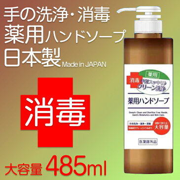 在庫限り 薬用 485ml ハンドソープ 除菌 手 指 消毒 液体石鹸 大容量 業務用 日本製 医薬部外品 細菌 ウイルス 除去・除菌 手先 指 皮膚 消毒石鹸 日本製 マスク 併用 おすすめ