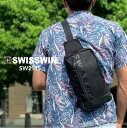 SWISSWIN ボディバッグ 小さめ コンパクトサイズ ブラック ナイロン製 sw2185 . 斜め掛けバッグ 丁度いいサイズ コンパクト 強化バリスタナイロン 撥水加工 鞄