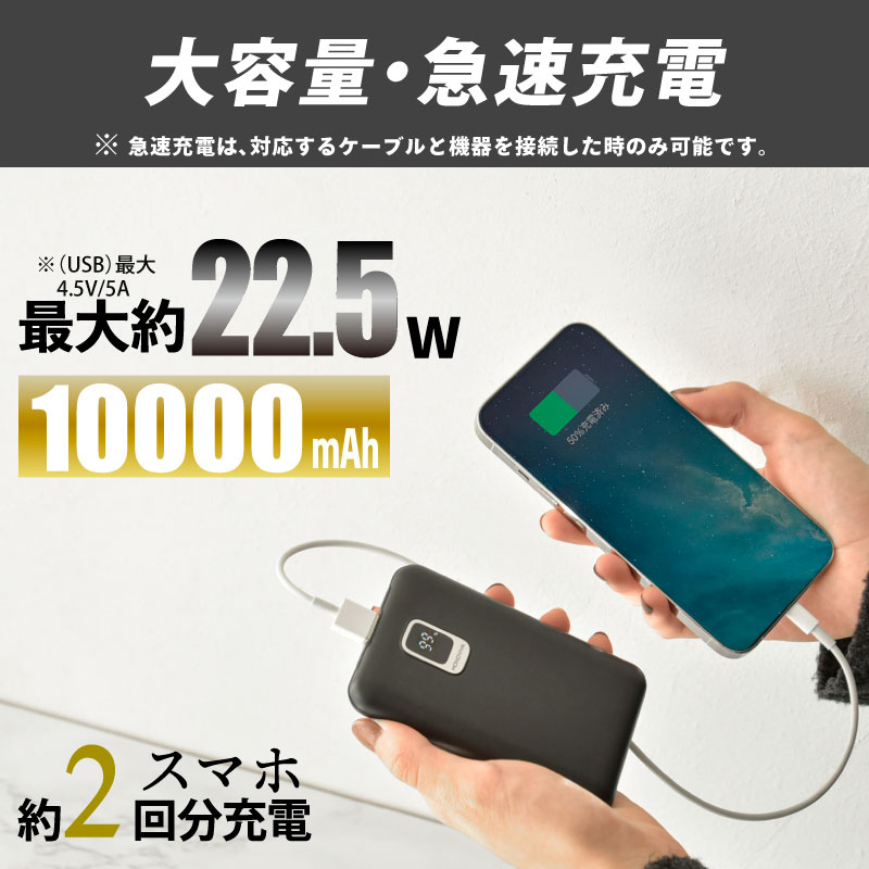 �Хåƥ꡼ 10000mAh ������ ��Х���Хåƥ꡼ 5V/3A ������� USB���ϥݡ��� Type-C�����Ϸ��� ����&���� ����ѥ��� PSE ǧ�ں� ��165g ��Х���Хåƥ꡼ �ѥ�ե� �ץ쥼��� ���ե� ����̵��