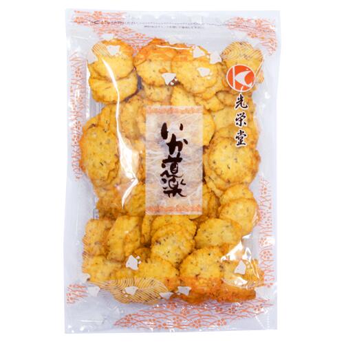 えびせんべい の本場で大人気♪光栄堂謹製いか道楽 大袋(128g)〔チャック袋〕 お中元 ・ お歳暮 ・ 敬老の日 ・ 父の日 ・ 母の日 などの 贈り物 や プレゼント に大変喜ばれています。のサムネイル