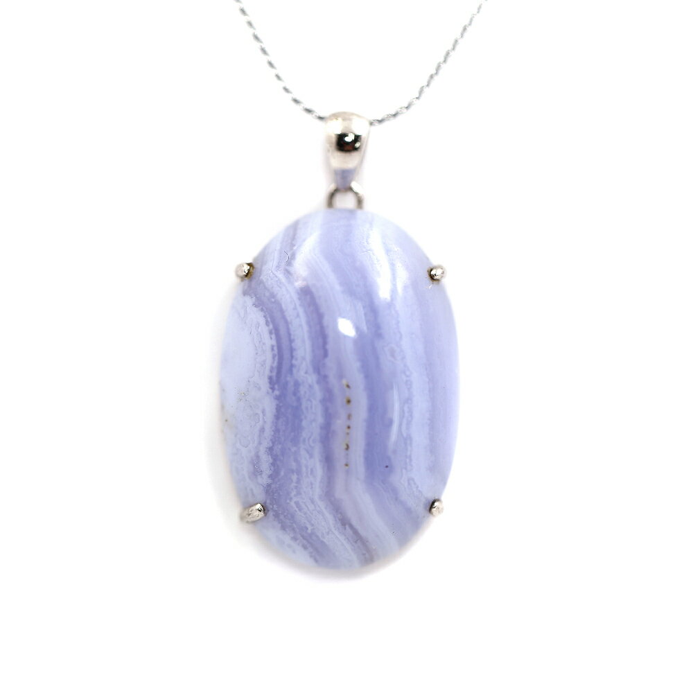 高質 天然石 ブルーレースアゲート ペンダント 天然石 ペンダント パワーストーン ペンダントトップ レディース アクセサリー 大きめ 一点物