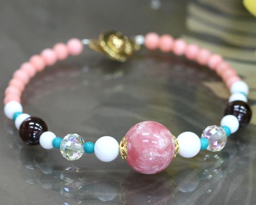 インカローズ ブレスレット ガーネット オーロラクォーツ コーラル ピンクコーラル ターコイズ 天然石 ブレスレット パワーストーン ブレスレット レディース アクセサリー 恋愛運