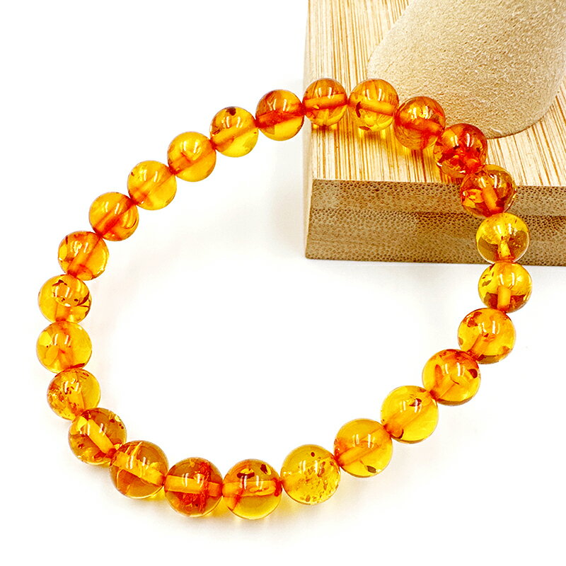鑑定済 天然琥珀 アンバーブレスレット 琥珀ブレスレット こはく 天然石 パワーストーン レディースブレスレット 健康 お守り 一点物