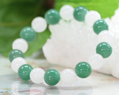 アベンチュリン ホワイトジェイド ホワイトジェード ブレスレット インド翡翠 ブレス 天然石 パワース..