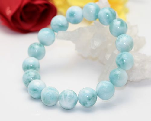 高品質 AAAA ランク ラリマー ブレスレット 大玉 ラリマー ブレスレット 天然石 12mm玉 パワーストーン 水晶 ブレスレット 現物写真