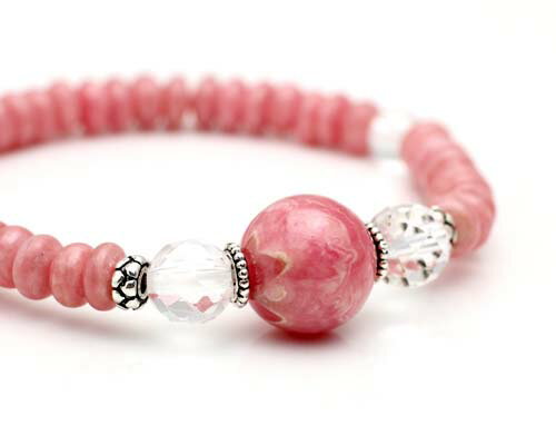 インカローズ 水晶 ブレスレット 天然石 ブレスレット パワーストーンブレスレット インカローズ ブレスレット 情熱的な恋 のエネルギーを高く持つ