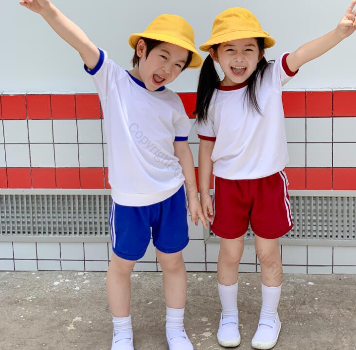 キッズ体操着 夏用Tシャツ ハーフパンツセット 子どもスポーツウェア 通園通学 ダンス衣装 チアリーダ..