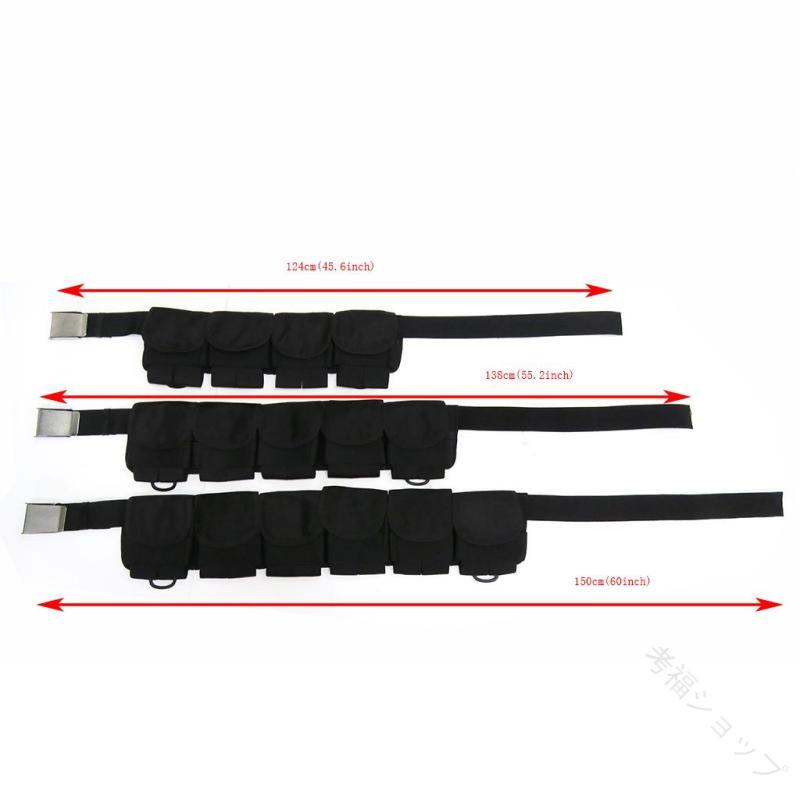 ナイロン製高強度ダイビングウェイトベルトスキューバ用ウェイトポケット付きポーチ4リードエキゾーキ..