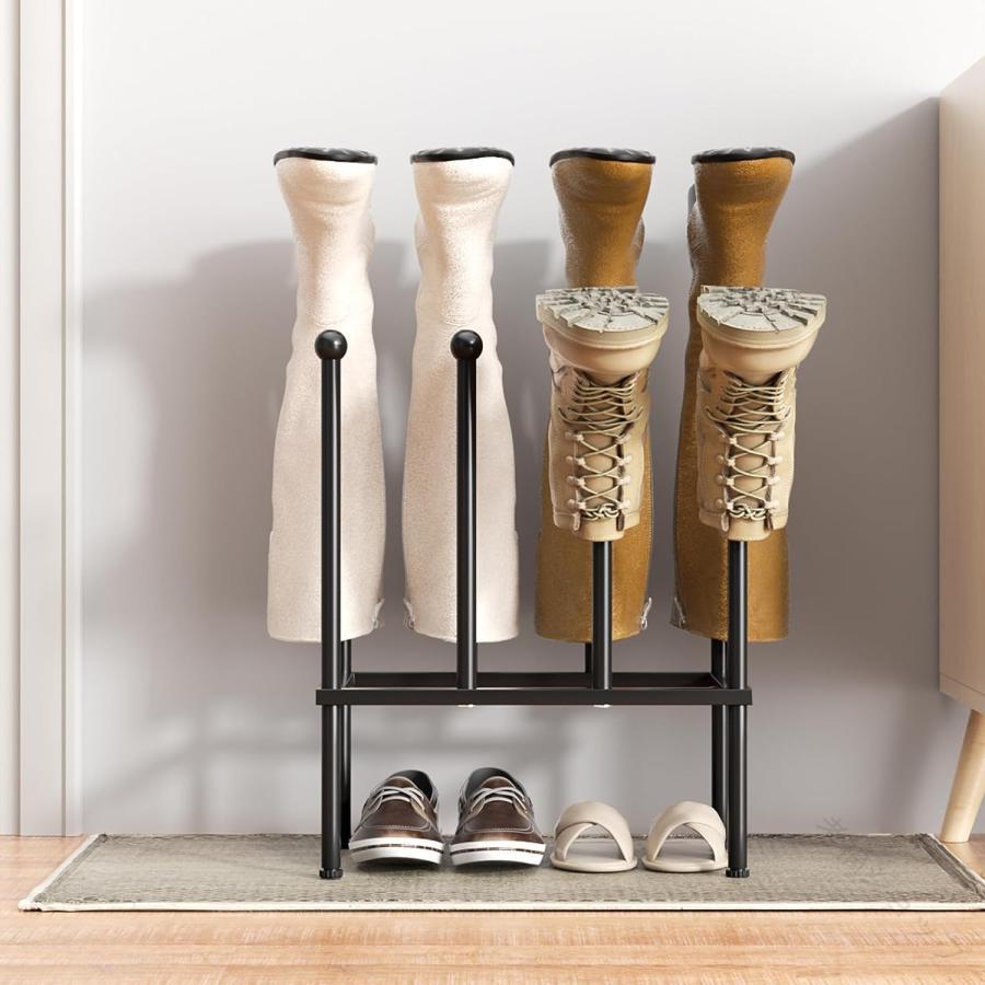 ブーツラック ブーツホルダー ブーツ収納 ブーツスタンド ステンレス鋼製 自立型オーガナイザー ブーツきれいに保つ 屋内および屋外対応 省スペース設計で便利な収納用品