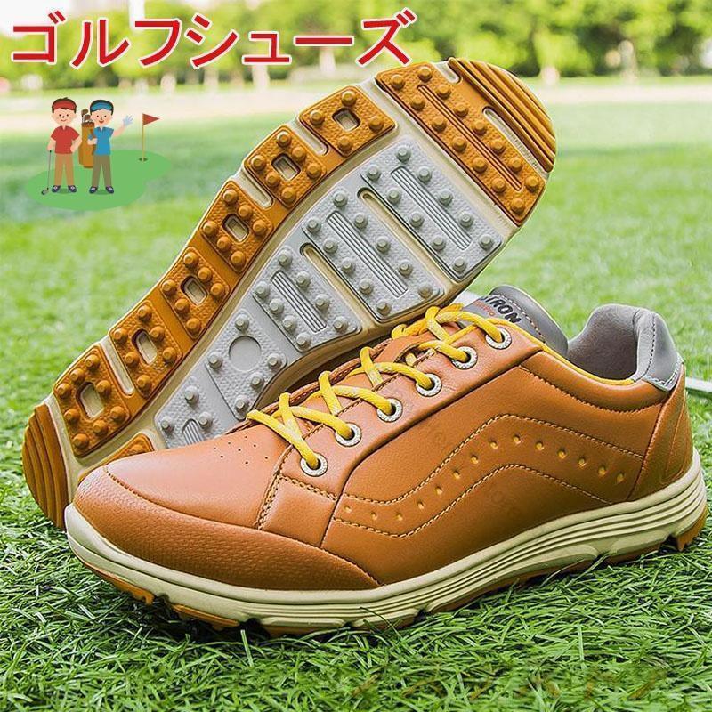 ゴルフシューズ メンズ 大きいサイズ 4E 幅広 おしゃれ ビジネスシューズ ソフトスパイク 軽量 通気性抜群 動きやすい 耐久性 耐滑性 練習場対応 プレゼン...