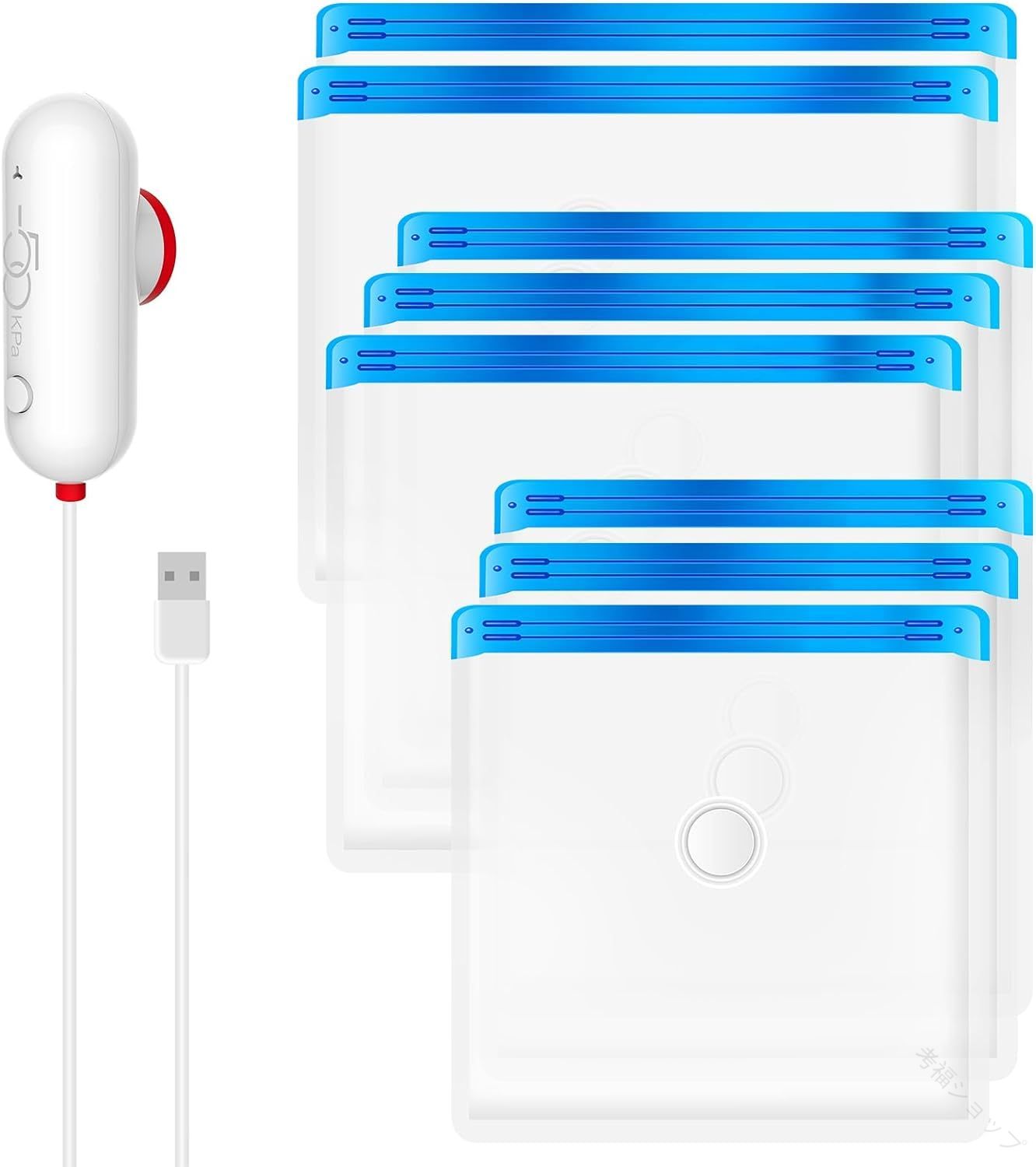 圧縮袋 旅行用 衣類圧縮袋 8枚入 USB電動ポンプ付き 40*40cm 3枚 40*50cm 3枚 40*60cm 2枚 衣類収納 真..