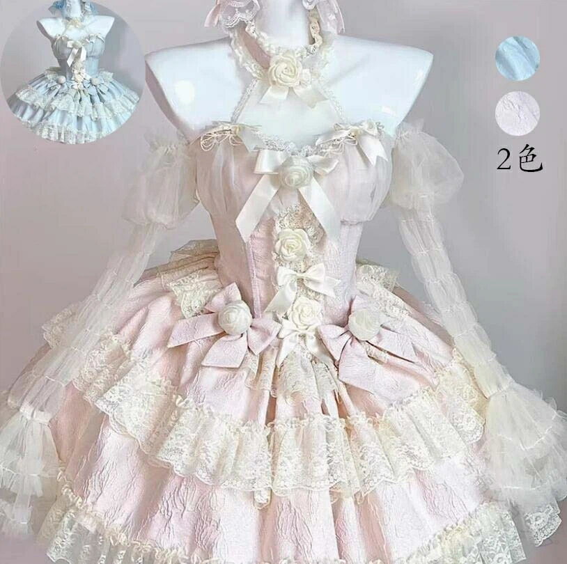 コスチューム 衣装 ロリータ風 ノースリーブ ワンピース レディース 可愛い 切り替え風 学園祭 文化祭 ..