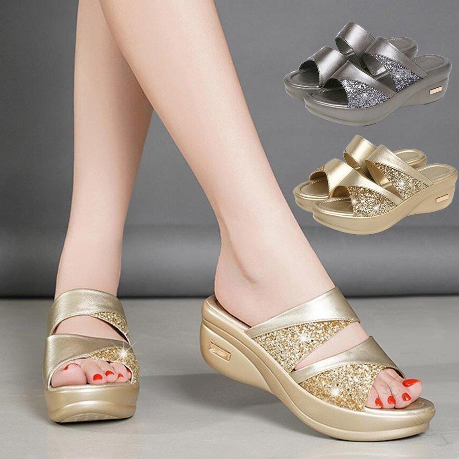 サンダル レディース 履きやすい 可愛いサンダル 歩きやすい 疲れない 靴 シューズ 大きいサイズ ミュールサンダル 22.5cmから26.5cm対応 おしゃれで快適な夏用軽量サンダル(4)