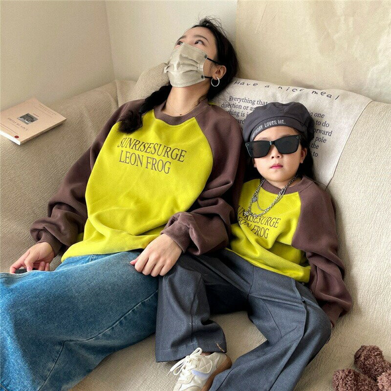 女の子 ペアルック 親子 親子お揃い服 赤ちゃん トレーナー 綿 親子 ペアルック プルオーバーパーカー ..