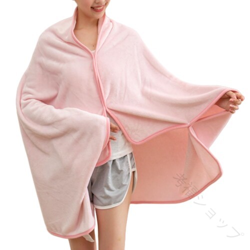 着る毛布 ひざ掛け レディース 4way ブランケット 軽量で暖かい 柔らかいフランネル素材 ハーフケット 洗える防寒対策 無地 オールシーズン対応 快適保温