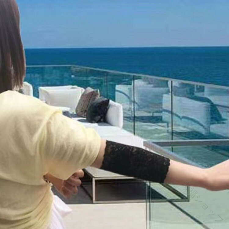 カバー アーム 肌色 アームカバ 傷跡かくし タトゥー隠し 腕 アームカバ サポーター 黒 ショート 日焼け対策 傷跡隠す レース ラッシュガード 2組4枚セッ...