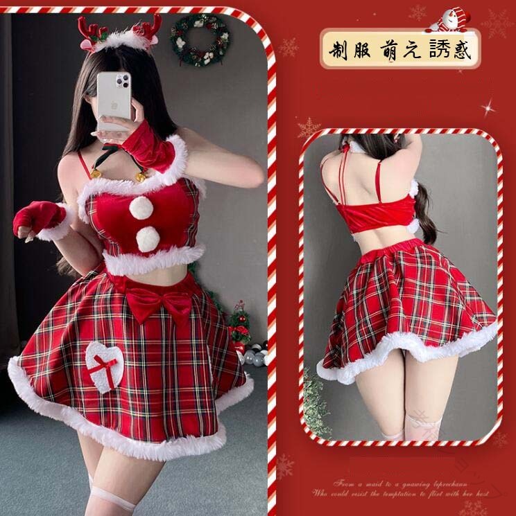 大量注文OK スカート付きcosplayサンタ衣装セクシーコスチューム衣装サンタクロースクリスマスパーティ..