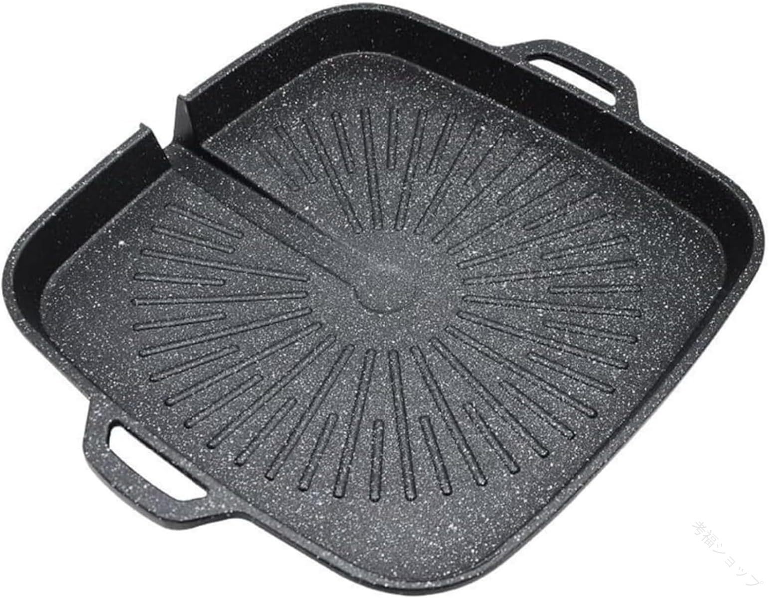 焼肉プレート 丸型 四角型 油の自動排出構造でカロリーオフ 32×32CM カセットコンロ対応 焼肉プレート ..