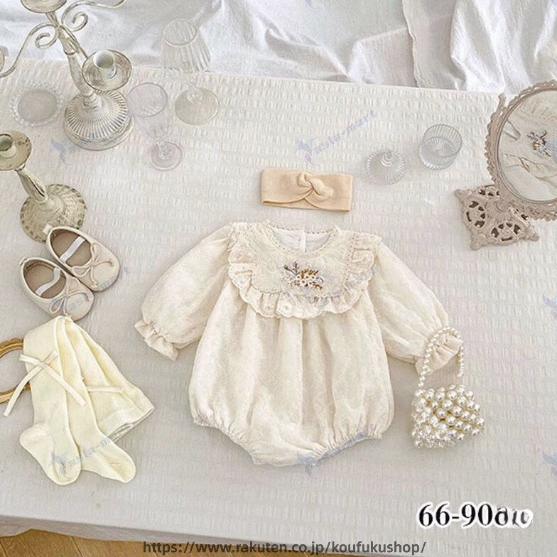 Baby Dresses - アンティーク ベビー ドレス ロンパース 女の子 赤ちゃん 66cm 73cm 80cm 90cm 新生児 春 夏 秋 冬 ナチュラル お宮参り 退院 退院着 お食い初め 出産祝い プレゼント ギフト 晴れ着 写真撮影 御祝 お祝い 韓国 子供服 服