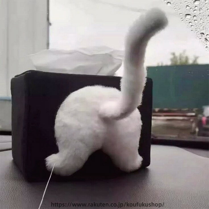 ティッシュカバー 猫 ねこ かわいい ぬいぐるみ ティッシュケース おしゃれ ブラック 洗濯可能 面白い ネコ ティッシュボックス インテリア 可愛い オシャレ リビング 寝室 テーブル 車 車載用 自宅 吊り下げ プレゼント ギフト 贈り物 ティッシュ [3]