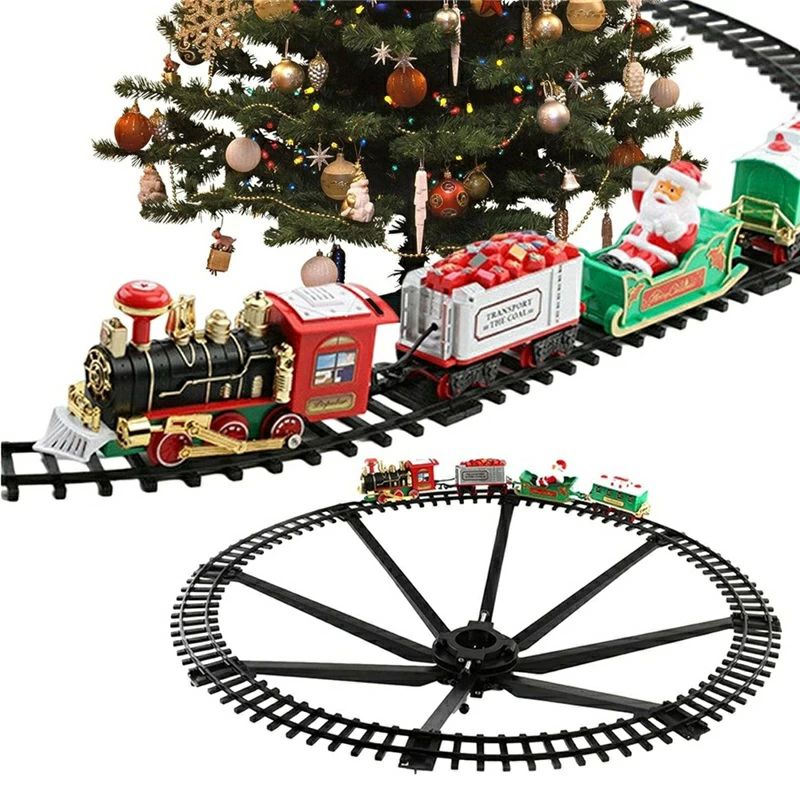 クリスマススチームトレインセット クリスマス 電車 レールセット 音とライト付き 電車車両 クリスマスツリー トレイントラックおもちゃ 室内遊び場 鉄道玩具 知育玩具 クリスマス プレゼント 誕生日 入園祝い 列車愛好家 子供向け 男の子 女の子 3歳以上