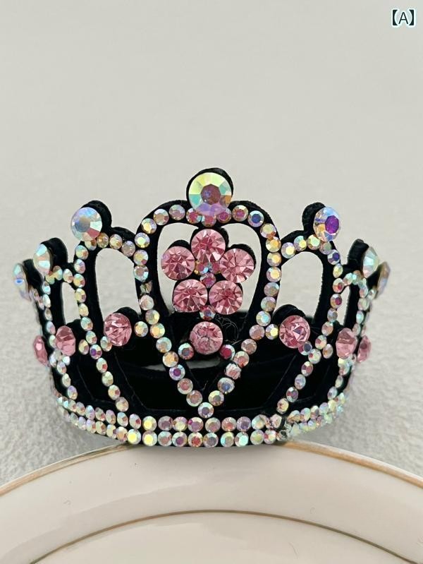 新体操 衣装 髪飾り 子供 女の子 韓国 お団子ヘア クラウン 花 ラインストーン キラキラ おしゃれ プリンセス アクセサリー ピンク シャンパン 赤 ダンス エアロビクス ヘアアクセサリー