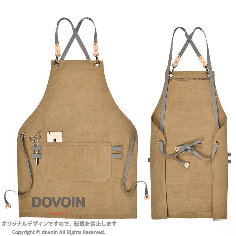 ガーデニングエプロン おしゃれ ノースリーブ 家庭用 キャンバス アート トレーニ...