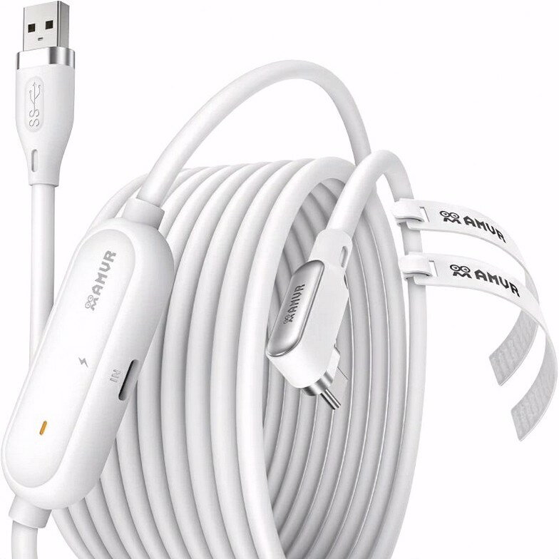 ケーブル 5m 急速充電Compatible with Quest3S/Quest3/Quest 2/Pico 4/Pico 4 Ultra L字型リンクケーブ..