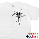 トライバル柄「Spider（クモ・蜘蛛）Type-B」Tシャツ（半袖Tシャツ）ハロウィンの衣装にも！ am35 送料込 送料無料