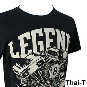 ロック・バイカーズ「LEGEND MOTORS」半袖Tシャツ　ツインエンジン　微笑みの国「タイ王国」直輸入Tシャツ お土産 i_thai16 送料込 送料無料