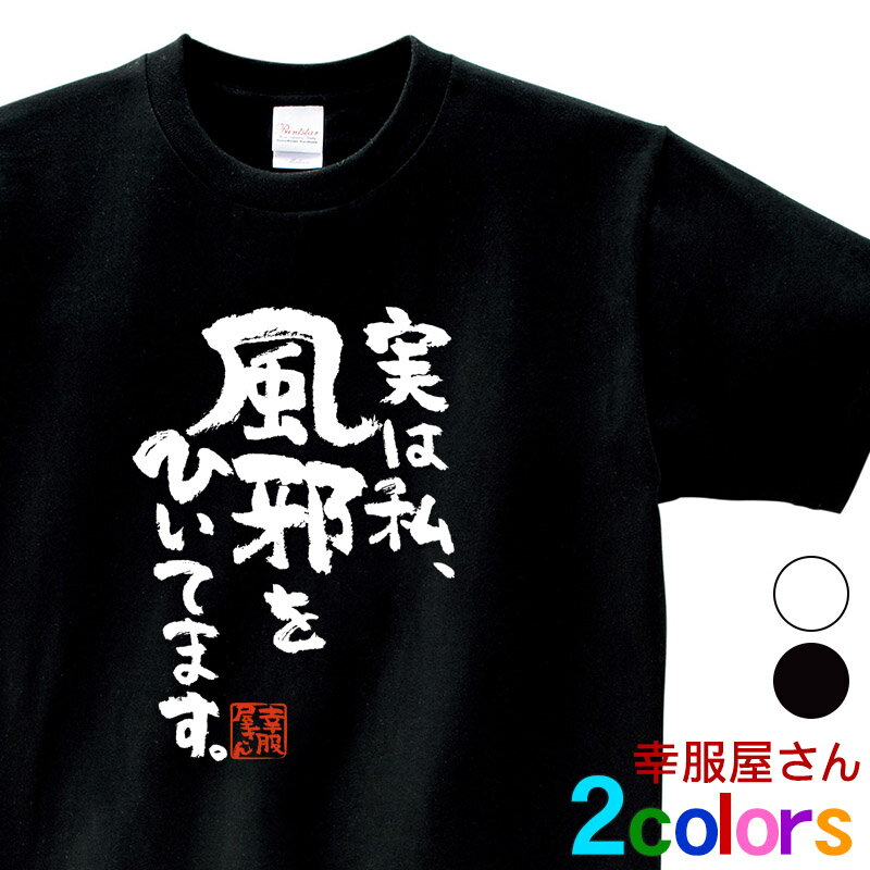 漢字Tシャツ「実は私、風邪をひいてます。」 ウィルス 勘違い 批判 対策 アピール 男女兼用 オールシー..