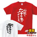 還暦祝い プレゼント 父 母 「 必死で六十年生きてきました。」 Tシャツ 男女兼用 オールシーズン 綿100％、半袖 ホワイト/レッド 140cm-160cm/S-XL ka300-82 KOUFUKUYA 幸服屋さん 送料込 送料無料