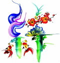 王玉轉先生の直筆花文字!花文字作品 絆