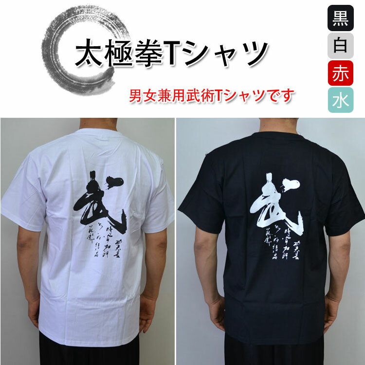 【メール便対応！】【太極拳】【武術Tシャツ】カッコイイ男女兼用中国武術デザインTシャツ！練習には動きやすいTシャ…