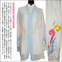 【太極拳】【服】刺繍太極拳表演服 三セット刺繍表演服 武術高級白色行雲流水表演服