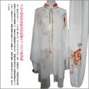 【太極拳】【服】刺繍太極拳表演服 三セット刺繍表演服 シルク綿武術高級白色刺繍チャンピン表演服