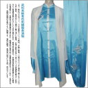 【太極拳】【服】武術太極拳表演服・太極拳服・武術服 三セット刺繍表演服 武術高級青色刺繍龍表演服