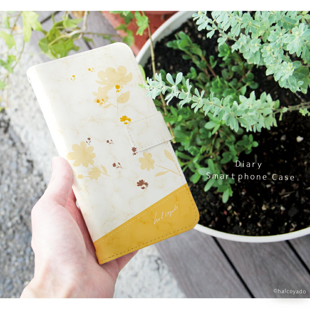 スマホケース AQUOS sense9 A405SH ケース 手帳型 アクオスセンス9 カバー デザイン ボタニカル柄01 花と大理石 花 花柄 大理石 ボタニカル 手書き風 イラスト