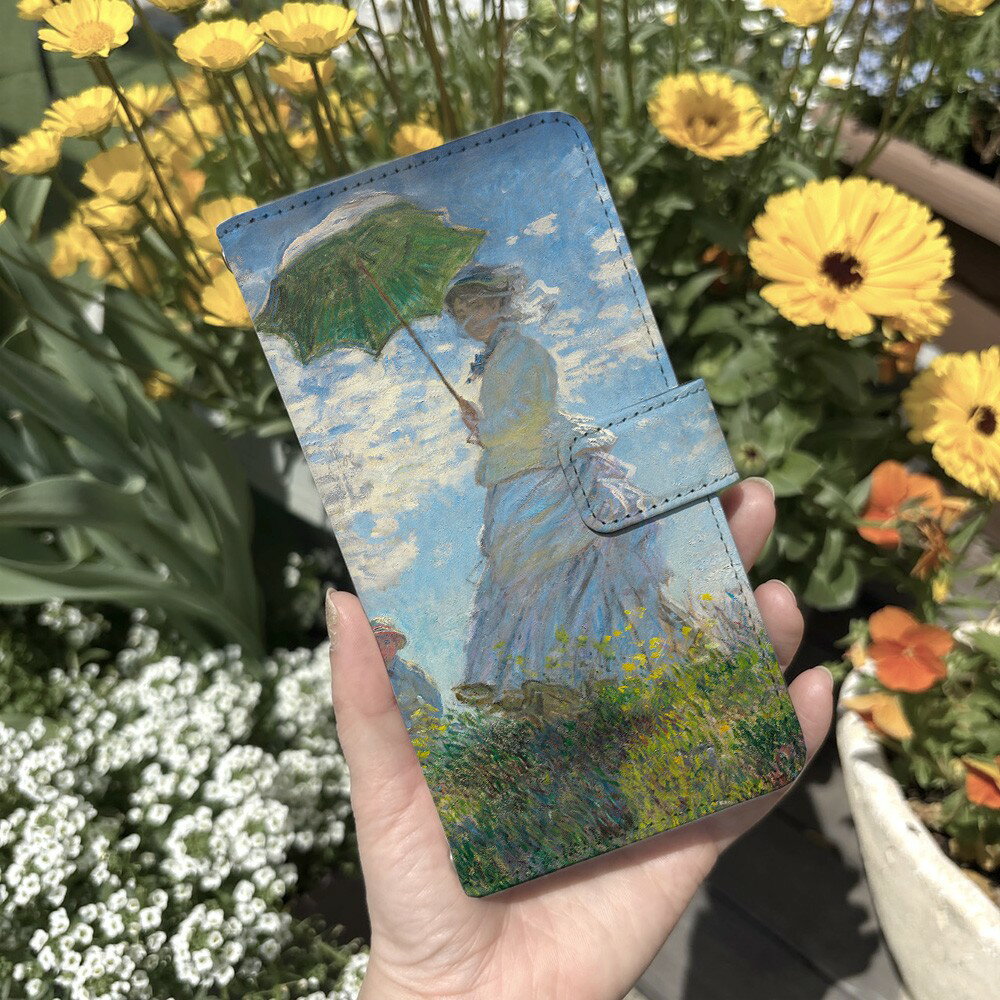 AQUOS R SH-03J ケース 手帳型 アクオスカバー デザイン クロード・モネ 絵画 名画 印象派 モネ スマホケース手帳型 スマホカバー 携帯ケース ベルトなし 手帳