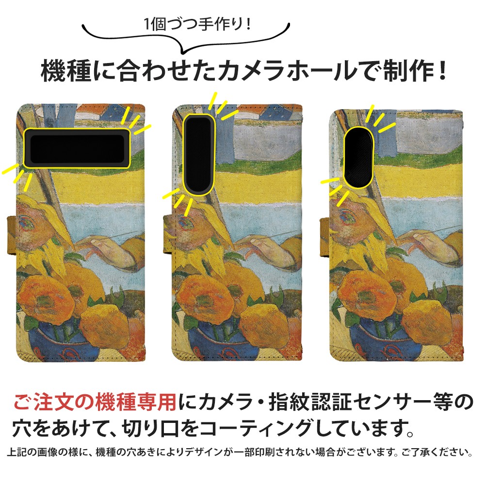 smasmasweetsのスマホケース AQUOS R7 SH-52C 手帳型 ケース アクオスr7 カバー デザイン ポール・ゴーギャン 絵画 名画 作品 グッズ ゴーギャン タヒチの女 浜辺にて 後期印象派 Paul Gauguin ポスト印象派 モアナ ポリネシアン｜アングル2