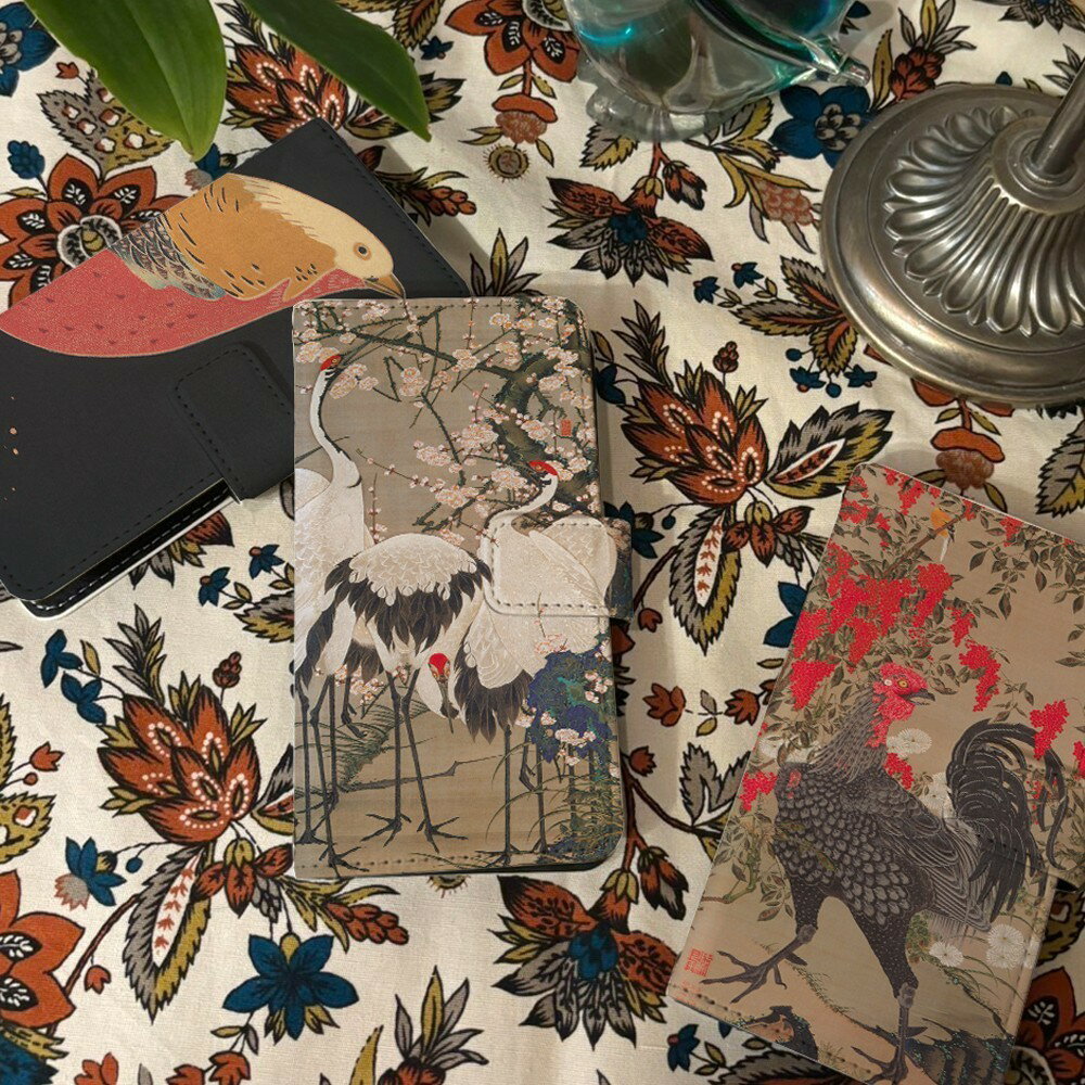 スマホケース Xperia 10 VI SO-52E ケース 手帳型 エクスペリア10vi xperia10vi カバー デザイン 伊藤若冲 携帯ケース ベルトなし 手帳 ケース カバー 画家 名画 日本画 浮世絵 和柄 べらぼう 魚 鳥 作品 グッズ アート
