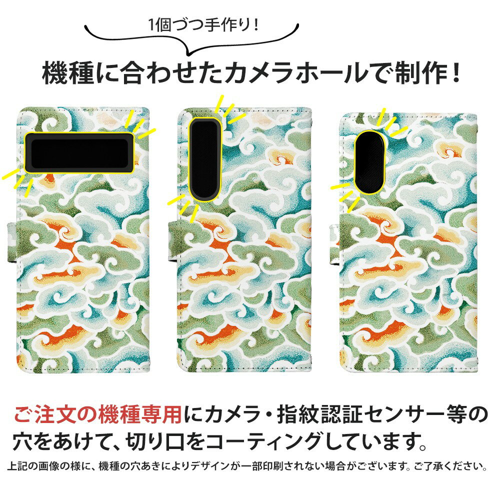 AQUOS R6 SH-51B ケース アクオスR6 カバー 手帳型 デザイン 中華柄 吉祥文様 雲 花 縁起柄 中国 中華雑貨 中華レトロ 2