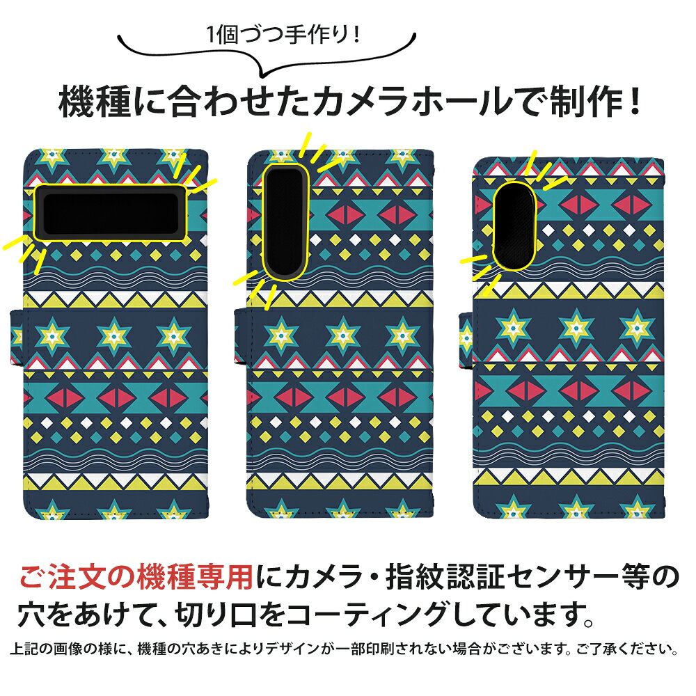 スマホケース Xperia 1 VI SO-51E ケース 手帳型 xperia1vi エクスペリア1vi カバー デザイン エスニック ターコイズ ボヘミアン オレンジ カラフル ココペリ ネイティブ アジアン — vista 3
