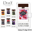 スマホケース Galaxy S7 edge SCV33 手帳型 ケース ギャラクシー au デザイン 香水ボトル パフューム Perfume ストラップホルダー(2)