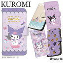 iPhone 14 ケース 手帳型 iPhone14 アイフォン14 カバー スマホケース デザイン クロミ サンリオ ベルトなし kuromi クロミちゃん バク