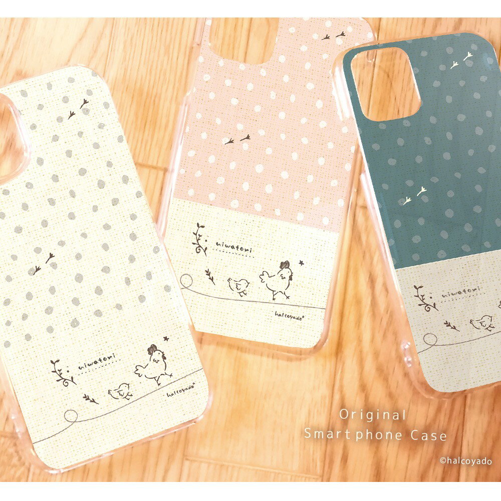 スマホケース Xperia 10 VII XQ-FE44 ケース ハード エクスペリア10vii クリア カバー デザイン にわとり01(ドットとバイカラー) にわとり ひよこ 鳥 北欧 ドット柄 くすみカラー 手書き風 イラスト