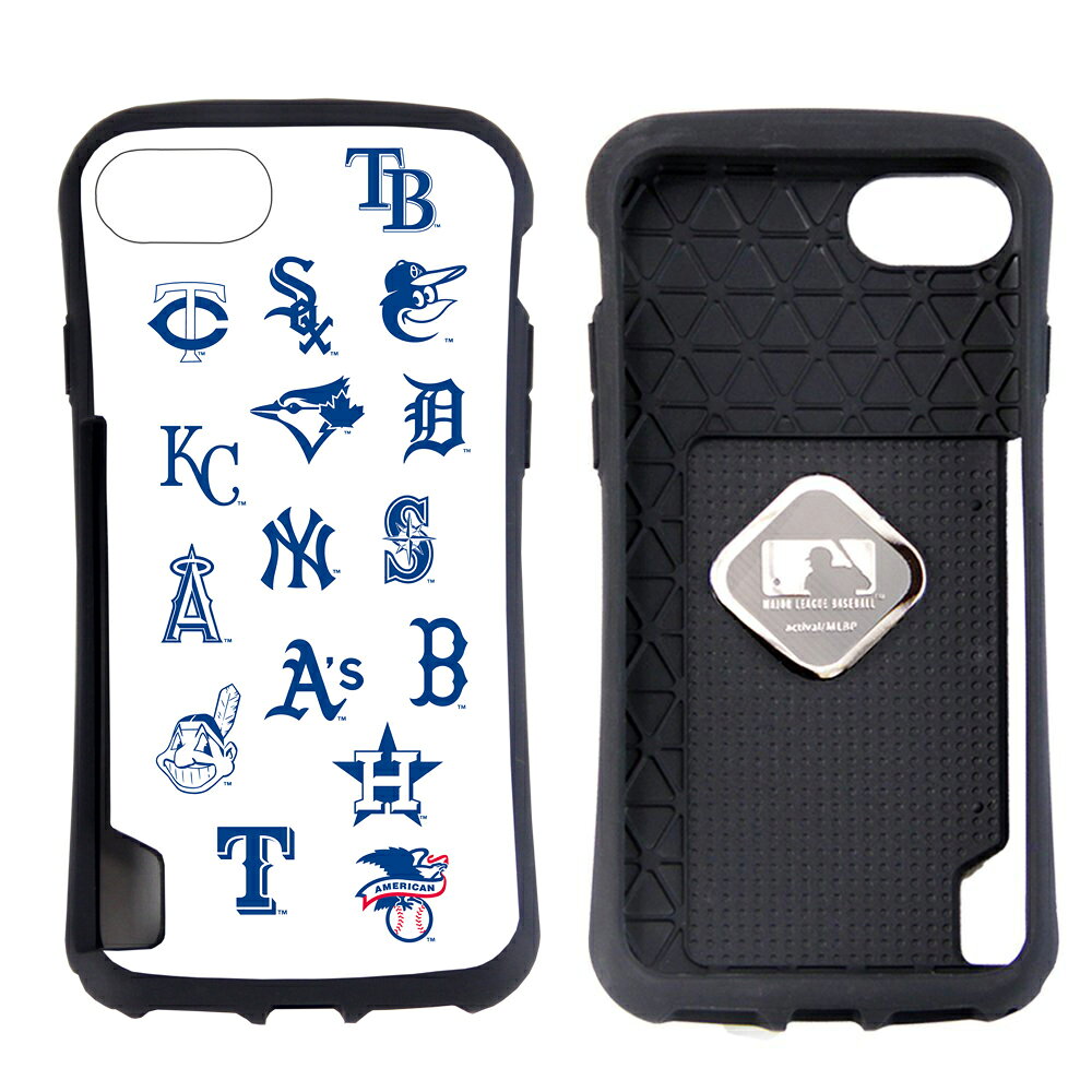 【訳あり 在庫処分】アメリカンリーグ スマホケース iPhone SE 第3世代 iPhoneSE 第2世代 MLB 正規品 メジャーリーグ iPhone8 アイフォンSE 第三世代 背面カード収納 バンパー 電磁波防止シート付 耐衝撃 スマホ ケース カバー 携帯ケース