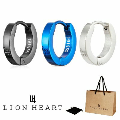 ライオンハート ピアス ライオンハート LION HEART ステンレス ペアライン フープ シングル 片耳 メンズ ピアス LHMP006 LHMP006NBK LHMP006NBL LHMP006NS ブラック ブルー シルバー 男性 ギフト プレゼント おすすめ 誕生日 お祝い 新品 送料無料 正規品