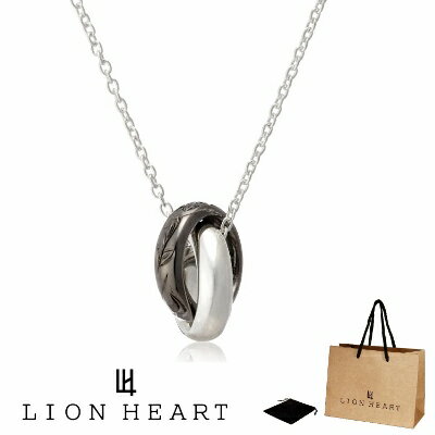 ネックレス ライオンハート LION HEART ペンダント ネックレス 01NE0111BK シルバー 925 SV925 BASIC for COUPLES ダブルリング メンズ仕様 レディース ユニセックス シルバー 男性 ギフト プレゼント 新品 送料無料 正規品